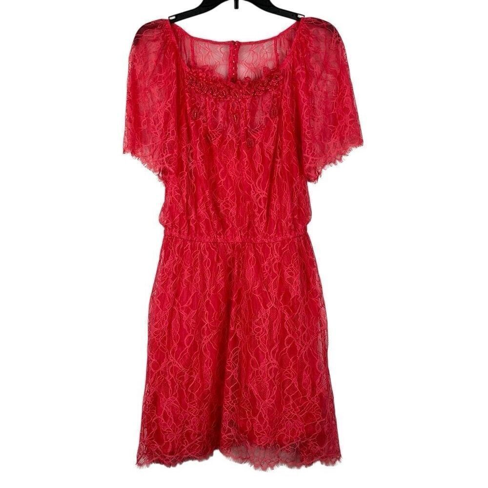 Free People Beaded Lace Vintage Style Mini Dress Large